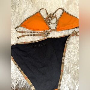 2 piece Orange & black Burberry swimsuit
